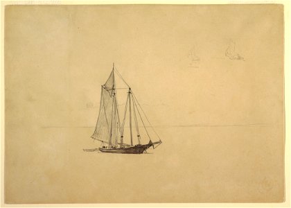 Drawing, Schooner with Dinghy, 1880 (CH 18174263)