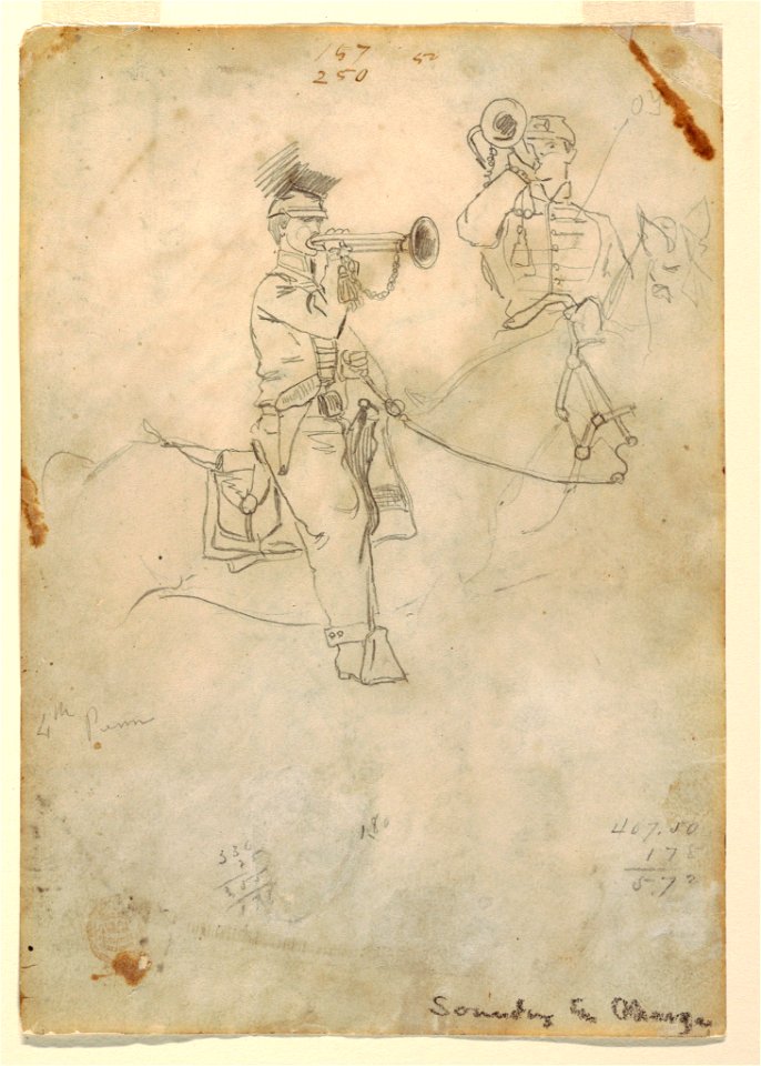 Drawing, Sounding the Charge, ca. 1862 (CH 18173707)
