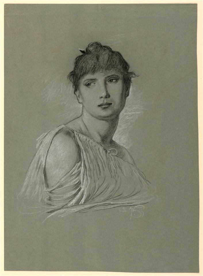 Drawing, Portrait Sketch of a Young Woman, ca. 1885 (CH 18404537)