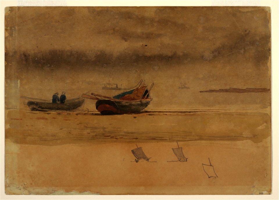Drawing, Stern View of Two Rowboats, England, 1881–82 (CH 18174521)