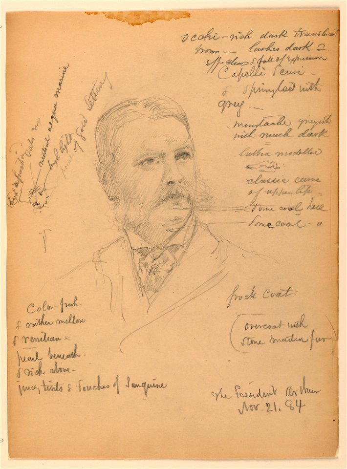 Drawing, President Chester Alan Ar, November 21, 1884 (CH 18346537)