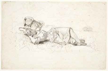 Drawing, Shepherdess Resting, 1877 (CH 18174393)