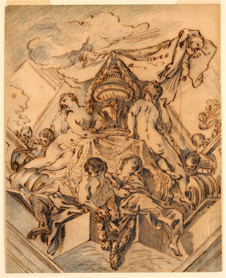 Drawing, Project for a Corner Motif of a Painted Ceiling, 1740 (CH 18171249)