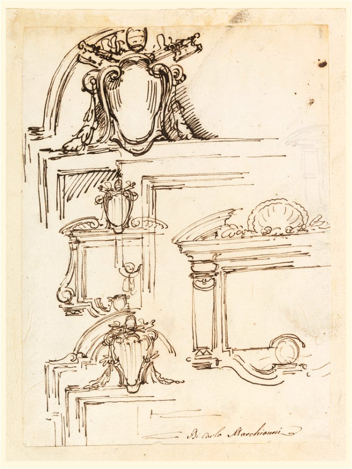 Drawing, Six Sketches for Tablet Frames, 1740–58 (CH 18127789)