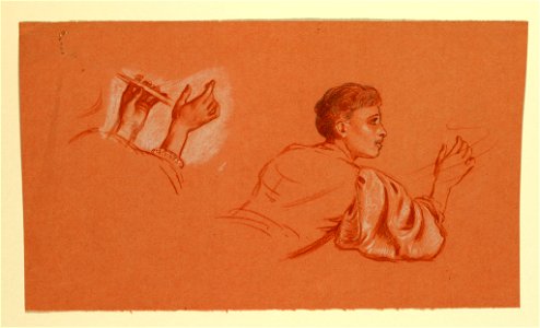 Drawing, studies of costumed male figures, ca. 1890 (CH 18404443)
