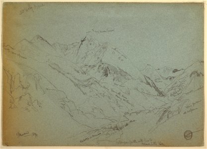 Drawing, Mount Holy Cross, 1874 (CH 18189615). Free illustration for personal and commercial use.