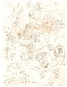 Drawing, Studies of Heads, 1760–80 (CH 18550801-2)