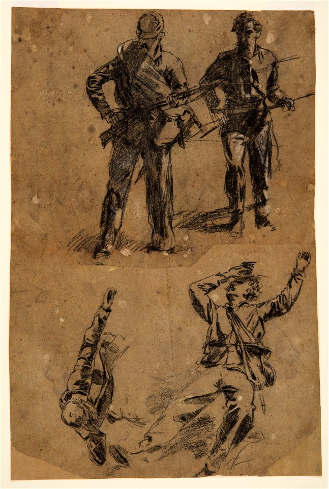 Drawing, Studies of Soldiers, 1863–65 (CH 18173673)