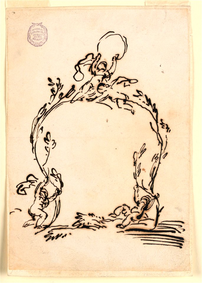 Drawing, Sketch of a cartouche, 1760–80 (CH 18114851-2)