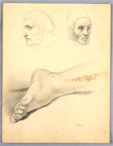Drawing, Right Foot and Two Head S, 1852 (CH 18566225)