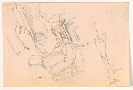 Drawing, Robert L. Stuart, Seated, First Portrait, for the Presbytarian Hospital; Separate Arm Studies, 1881 (CH 18566793)