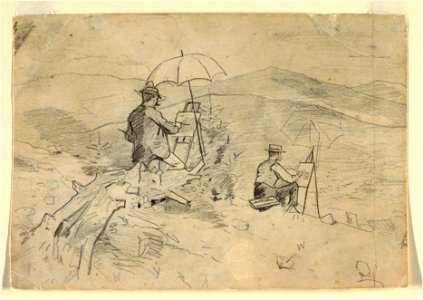 Drawing, Study for Artists Sketching in the White Mountains and The Artist in the Country, 1868 (CH 18174807-2)