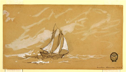 Drawing, Schooner with Three Dories, 1880 (CH 18173717)