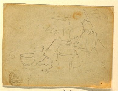 Drawing, Seated Soldier, 1862 (CH 18174069). Free illustration for personal and commercial use.