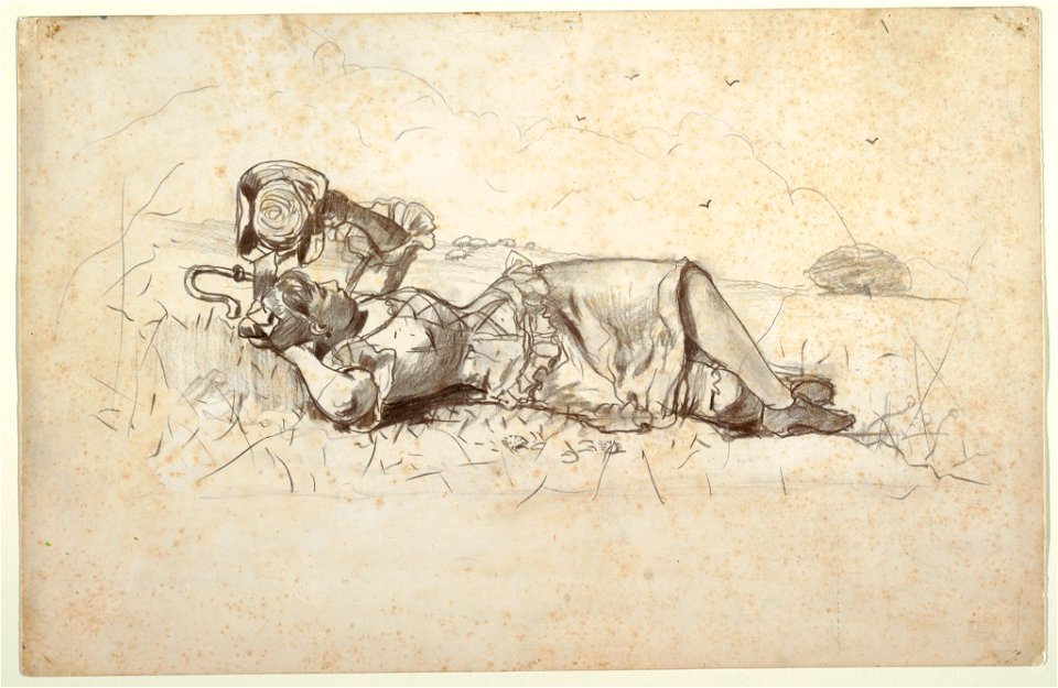 Drawing, Shepherdess Resting, 1877 (CH 18174393-2)