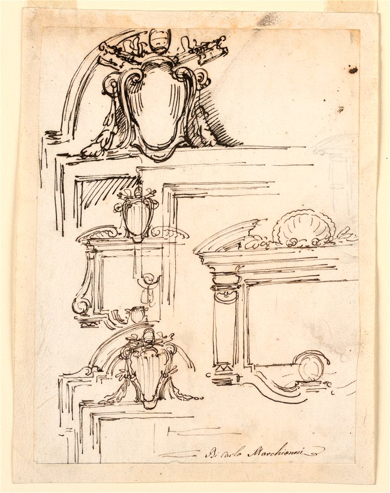 Drawing, Six Sketches for Tablet Frames, 1740–58 (CH 18127789-2)