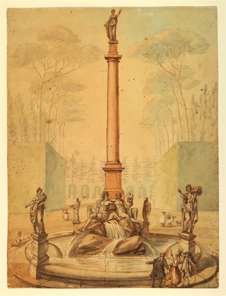 Drawing, Project for a Fountain in a Park, 1775–1800 (CH 18125587)