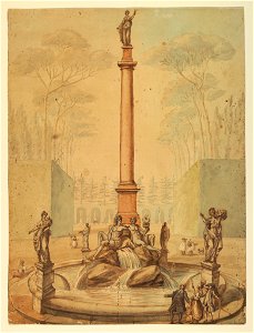 Drawing, Project for a Fountain in a Park, 1775–1800 (CH 18125587)