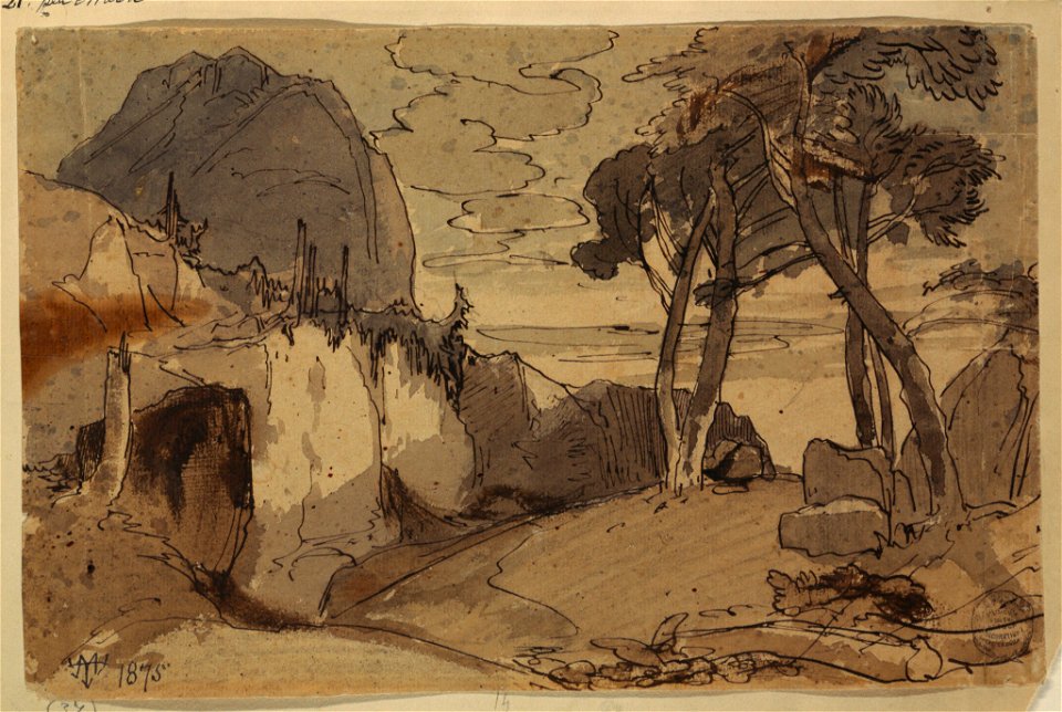 Drawing, Road in a Mountain Landscape, 1875 (CH 18189659)