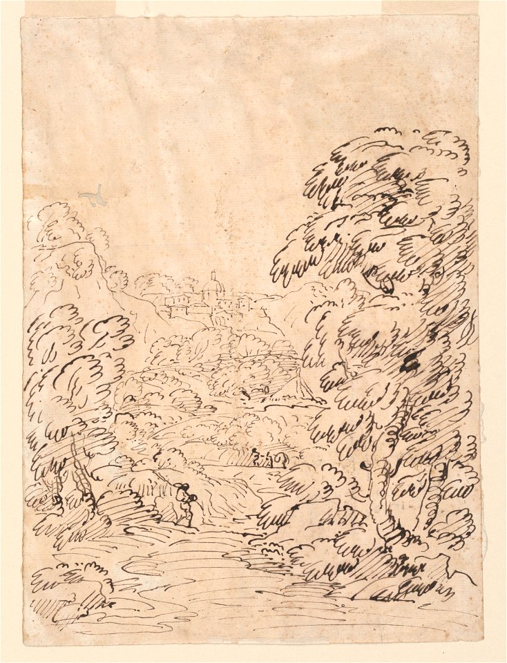 Drawing, Road Leading to a Mountainous Town, 1750–86 (CH 18122861-2)