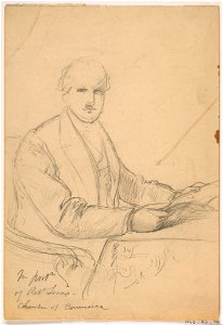 Drawing, Robert Lenox Seated at a Desk for the Chamber of Commerce Portrait, 1865 (CH 18567295)