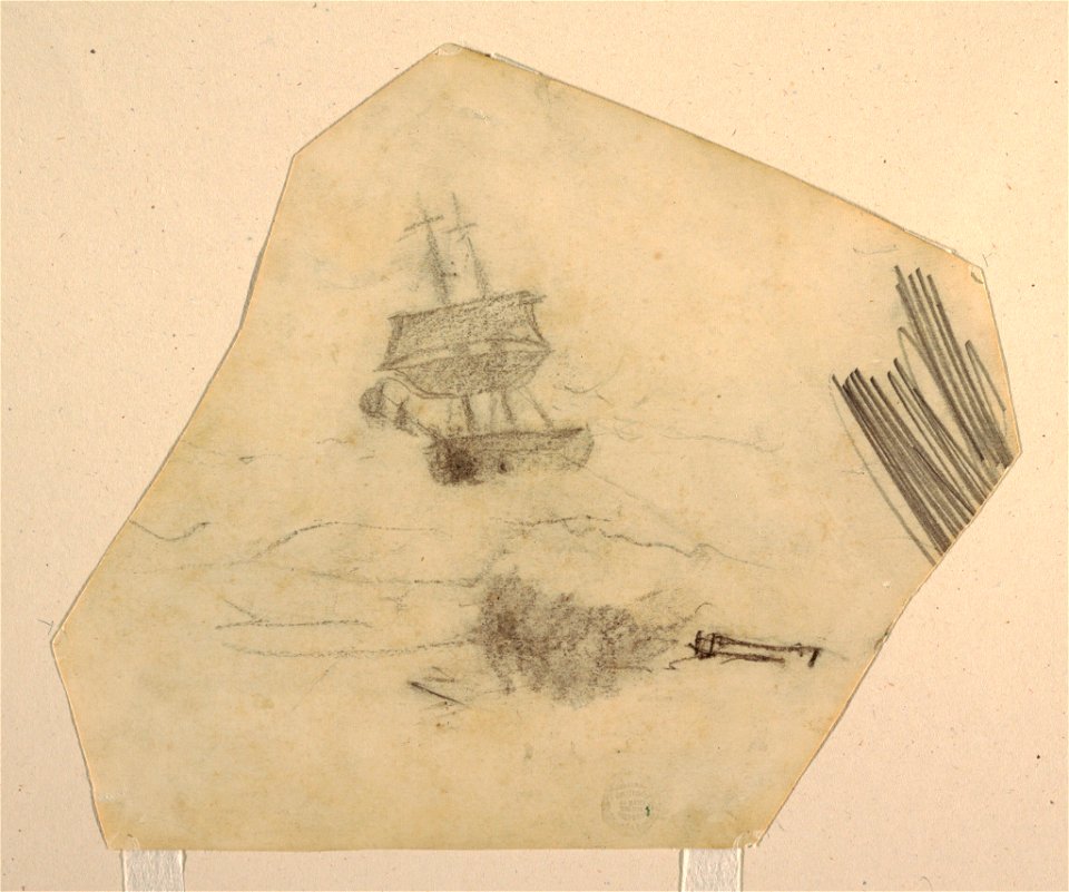 Drawing, Square Rigger in a Stormy Sea, ca. 1895 (CH 18174737)