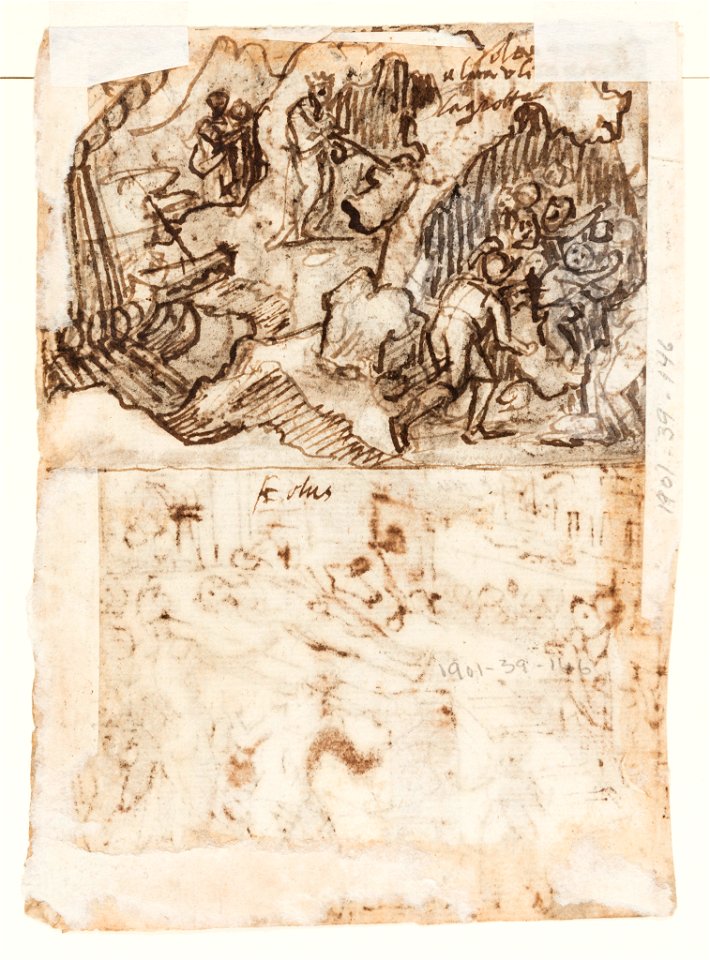 Drawing, Sketchbook Page with Blinding of Cyclops, ca. 1590 (CH 18109595-2)