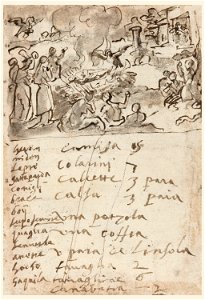 Drawing, Sketchbook Page with Cremation Scene, ca. 1590 (CH 18109539-3)