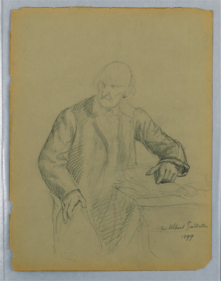 Drawing, Study for a Portrait of Albert Gallatin Seated, with Study of Miss. Litchfield's Right Hand, verso, 1897–99 (CH 18346509)