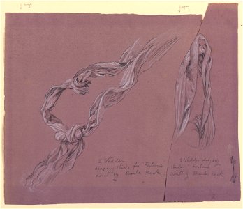 Drawing, studies of drapery for Fortune figure, ca. 1877 (CH 18404511)