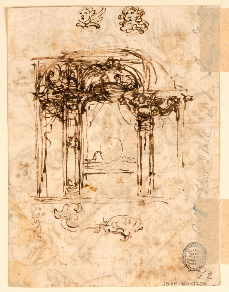 Drawing, Studies of Heads, 1760–80 (CH 18550801-3)