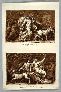 Drawing, Sheet from a Sketchbook- Triumph of Silenus and Triumph of Bacchus and Ariadne, 1800–1802 (CH 18122919)