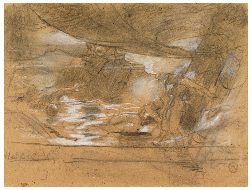 Drawing, Ship Deck with Two Women, possibly July 15, 1886 (CH 18175035)
