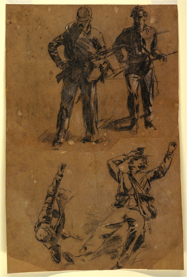 Drawing, Studies of Soldiers, 1863–65 (CH 18173673-2)