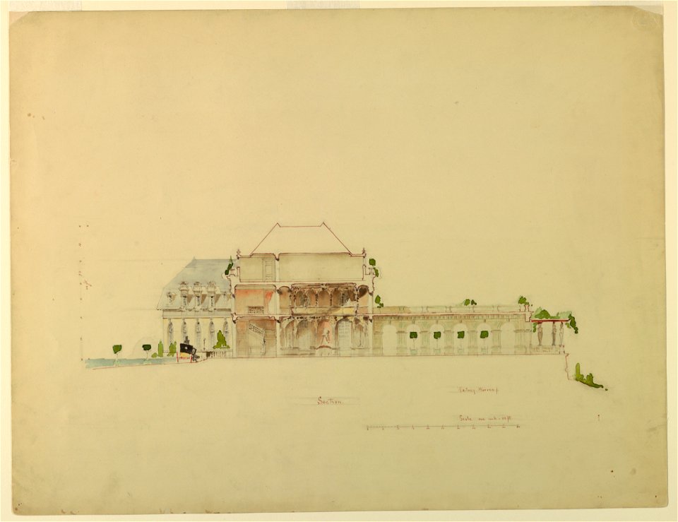 Drawing, Study for the Clubhouse of the golf club of Newport, 1893–94 (CH 18563565)