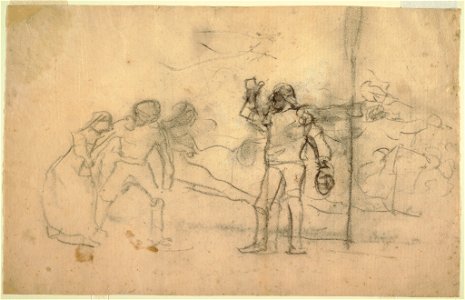 Drawing, Sketch for The Wreck, an oil painting dated 1896 at the Carnegie Institute, Pittsburgh, PA, 1881 (CH 18174437)