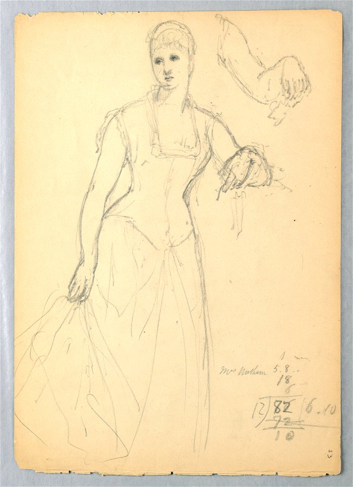 Drawing, Sketch for a Portrait of Bella Worsham, 1878 (CH 18566521-2)