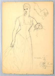 Drawing, Sketch for a Portrait of Bella Worsham, 1878 (CH 18566521-2)