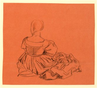 Drawing, Study of a seated woman in costume, ca. 1890 (CH 18404427)