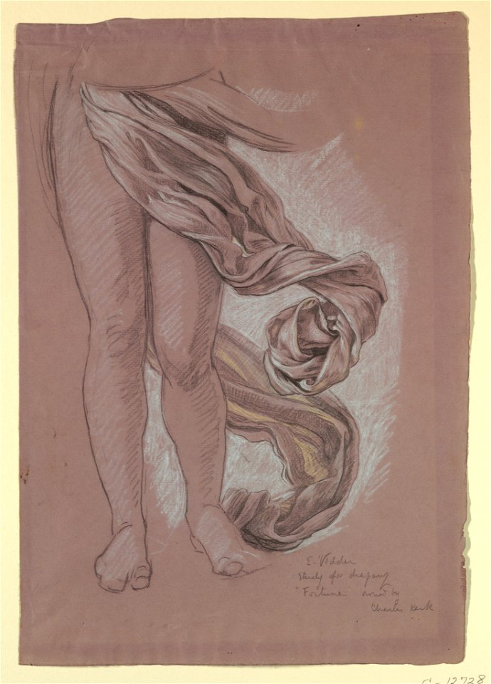 Drawing, Study of Drapery of Fortune, ca. 1877 (CH 18404519)
