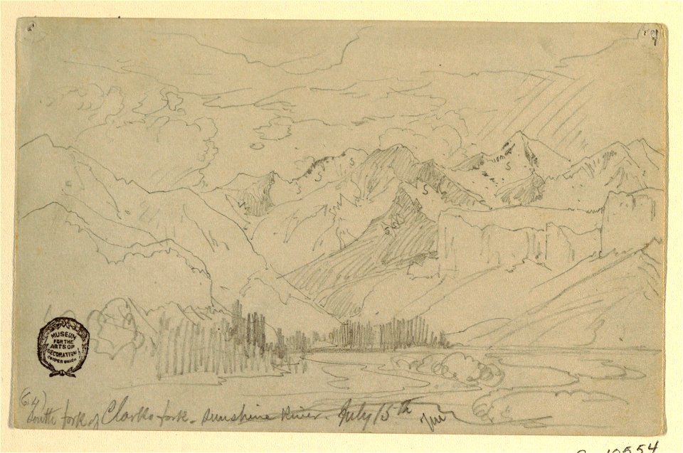 Drawing, South Fork of Clark's Fork, Sunshine River, Wyoming, July 15, 1892 (CH 18189841)