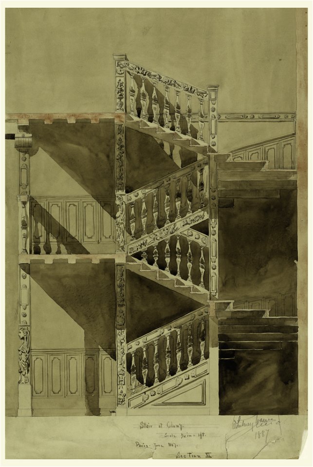 Drawing, Stair at the Cluny, Paris, 1887 (CH 18606073)