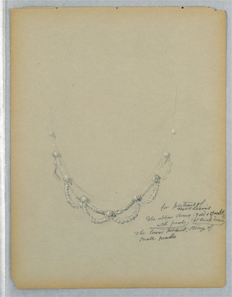 Drawing, Study of the Necklace in the Portrait of Mrs. George Lewis, late 19th century (CH 18566367)