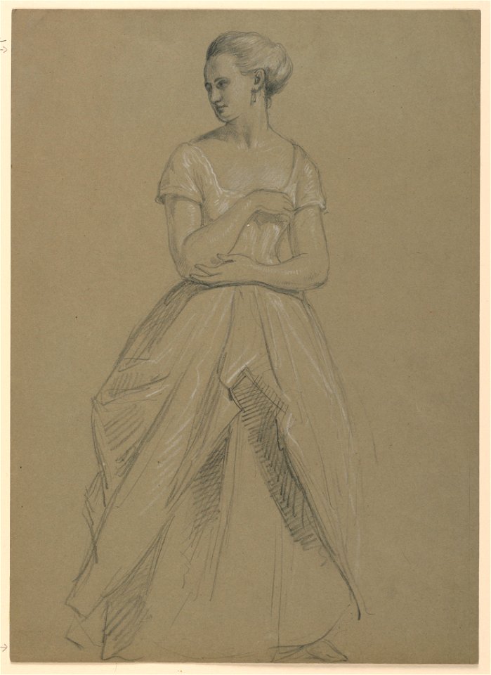 Drawing, Study for Martha Washington Reception, 1860 (CH 18565945)