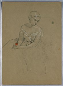 Drawing, Study for Martha Washington Reception, 1860 (CH 18566027)