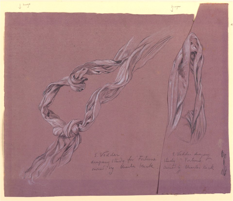 Drawing, Studies of Drapery of Fortune, ca. 1887 (CH 18404513)