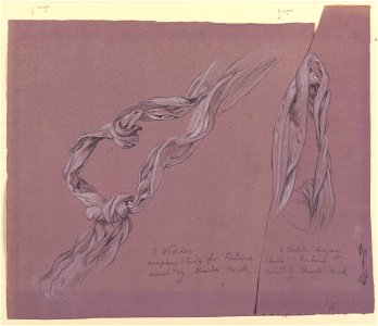Drawing, Studies of Drapery of Fortune, ca. 1887 (CH 18404513)