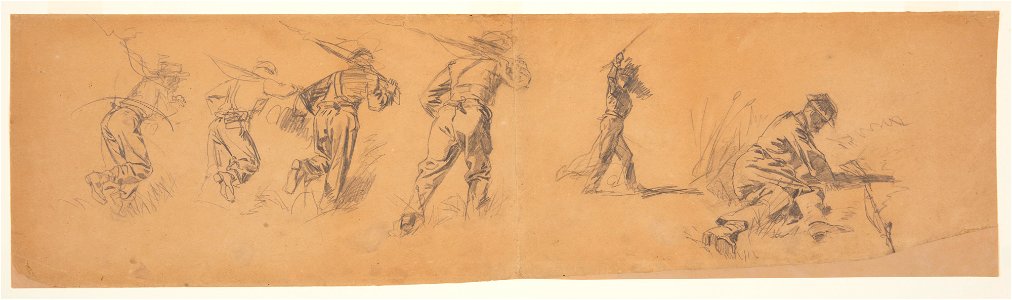 Drawing, Studies of Soldiers, 1863–65 (CH 18173681)