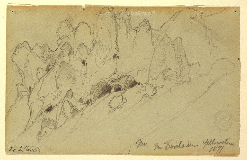 Drawing, The Devil's Den, Yellowstone, 1871 (CH 18189445)