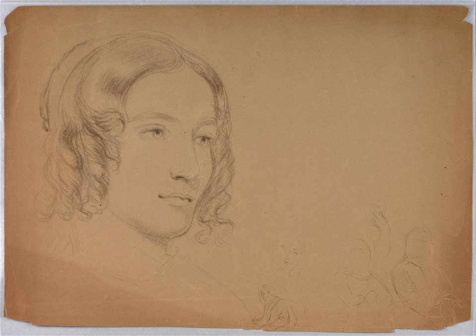 Drawing, Sketches of women's heads, 1840s (CH 18565821)